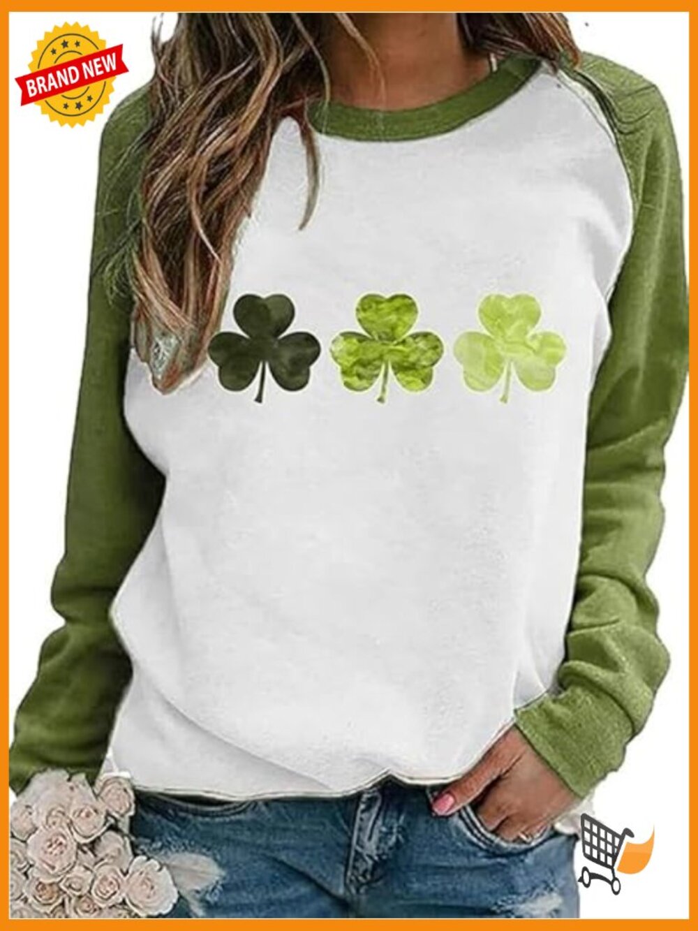 Faith Hope Love Daisy Print Crewneck Sweatshirt Womens Casual Long Sleeve